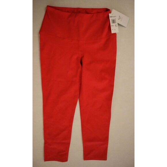 Roxy ARJNP03209 Women's Sz M Pink Kaileo High Waisted Capri Workout Leggings - Picture 1 of 6